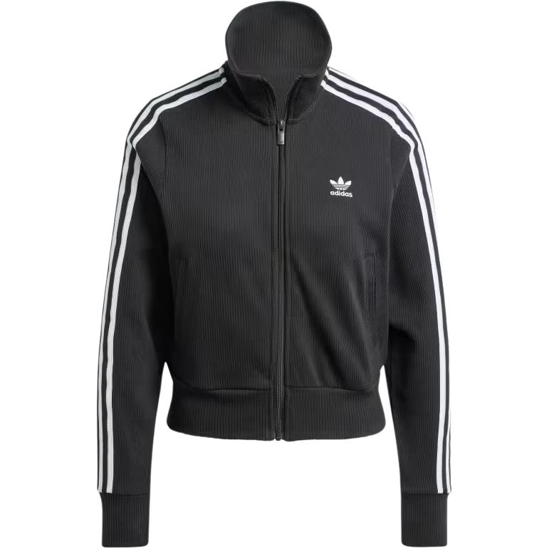 Adidas Originals Reißverschluss Mode Gestreift Lässig Retro Sport Stehkragen Jacke Damen Jacke Schwarz IY7278 M