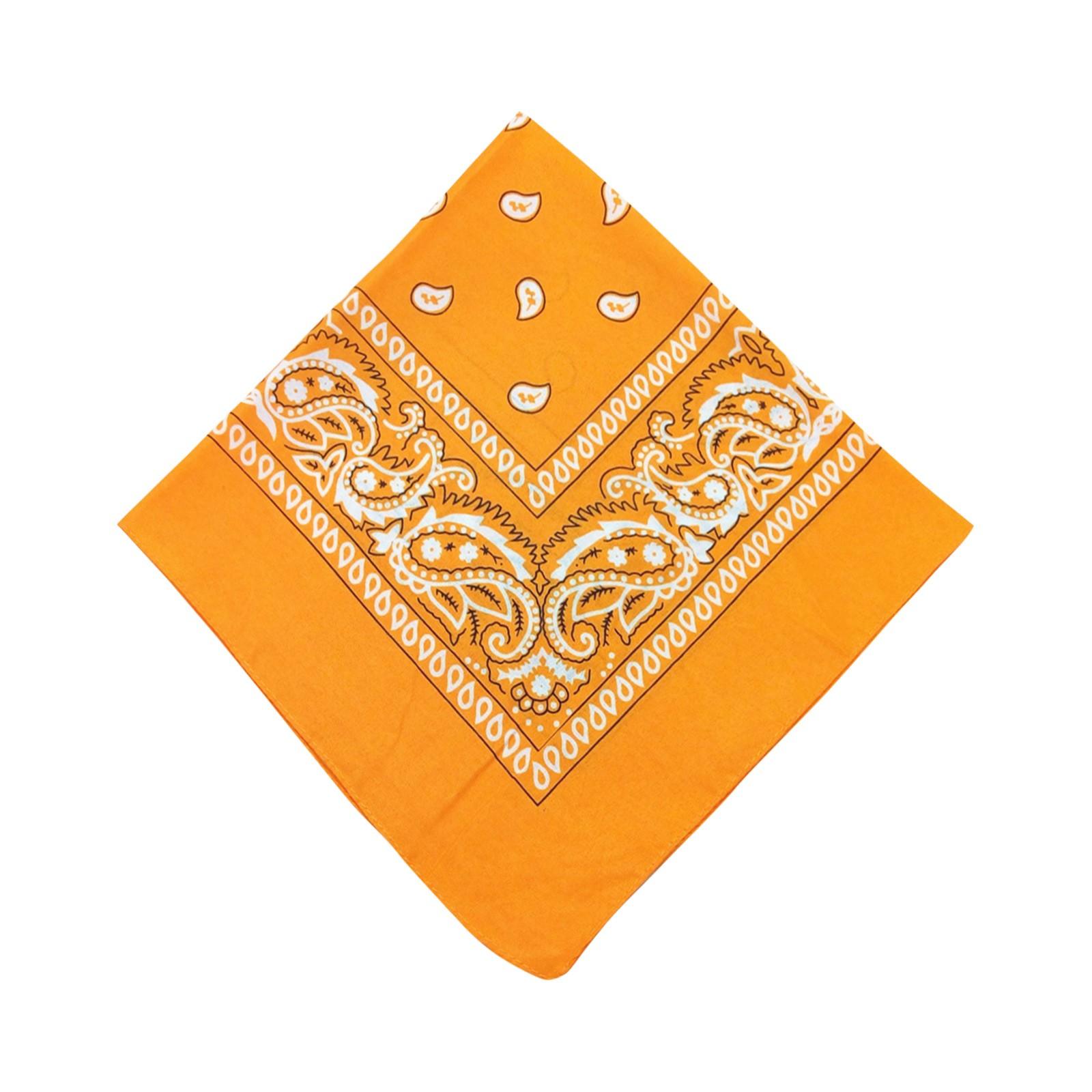 Baumwolle New Tie-Dyed Kopftuch Paisley Scroll Bandana Tie-Dyed Square One Size orange