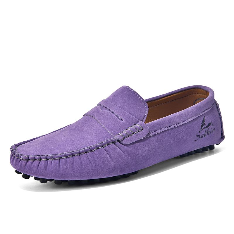 Plus Größe Wildleder Schuhe Männer Müßiggänger Bequeme Casual Schuhe Männer Fahren Schuhe Mokassins Männer Wohnungen Schuhe 43 violett