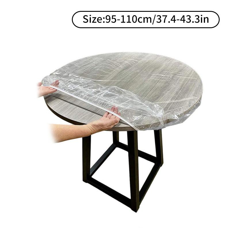 Wasserdicht mit elastischem Rand Tischdecke Stoff Vinyl transparent Tischdecke 95-110cm