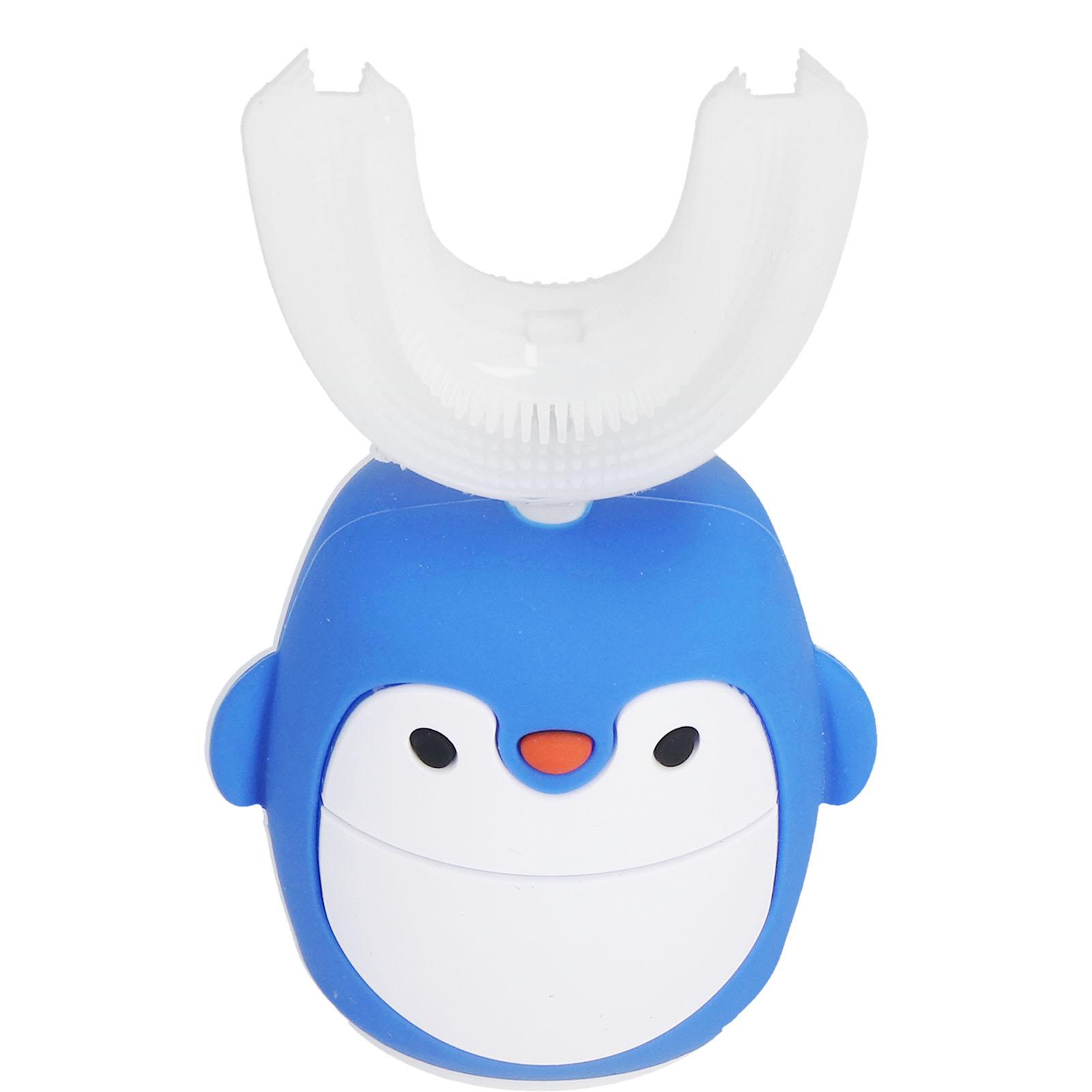 Kinder Cartoon Elektrische Zahnbürste Niedlich Reinigung U-förmige Zahnbürste Mundpflege-Tool(blau ) blau