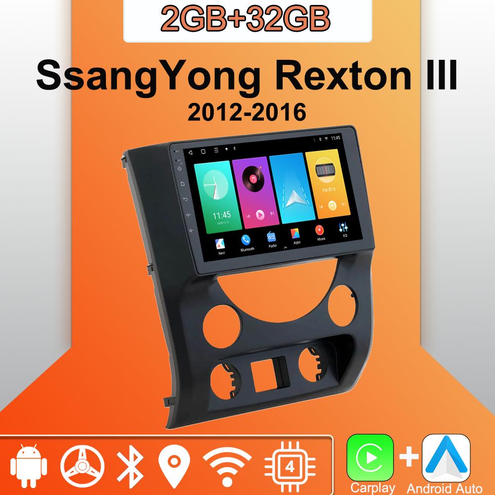 Android Carplay Autoradio für SsangYong Rexton III 2012-2016 Multimedia-Player Head Unit Stereo GPS Navigation BT WIFI 2 + 32GB 2+32GB