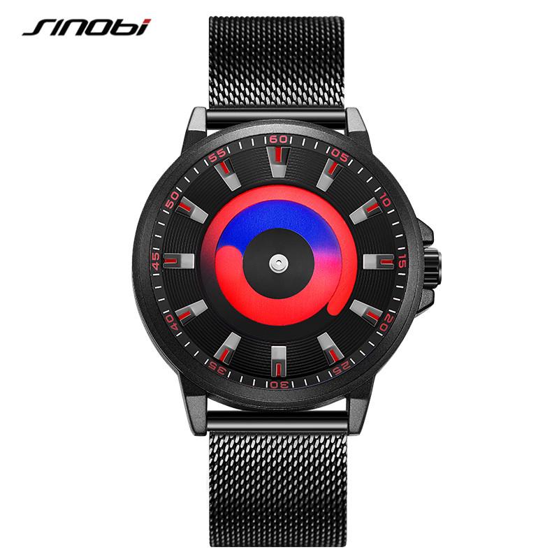 SINOBI Mode Kreative Herren Quarz Armbanduhren Luxus Herren Sport Uhren Votex Bewegung Uhr Uhr rot