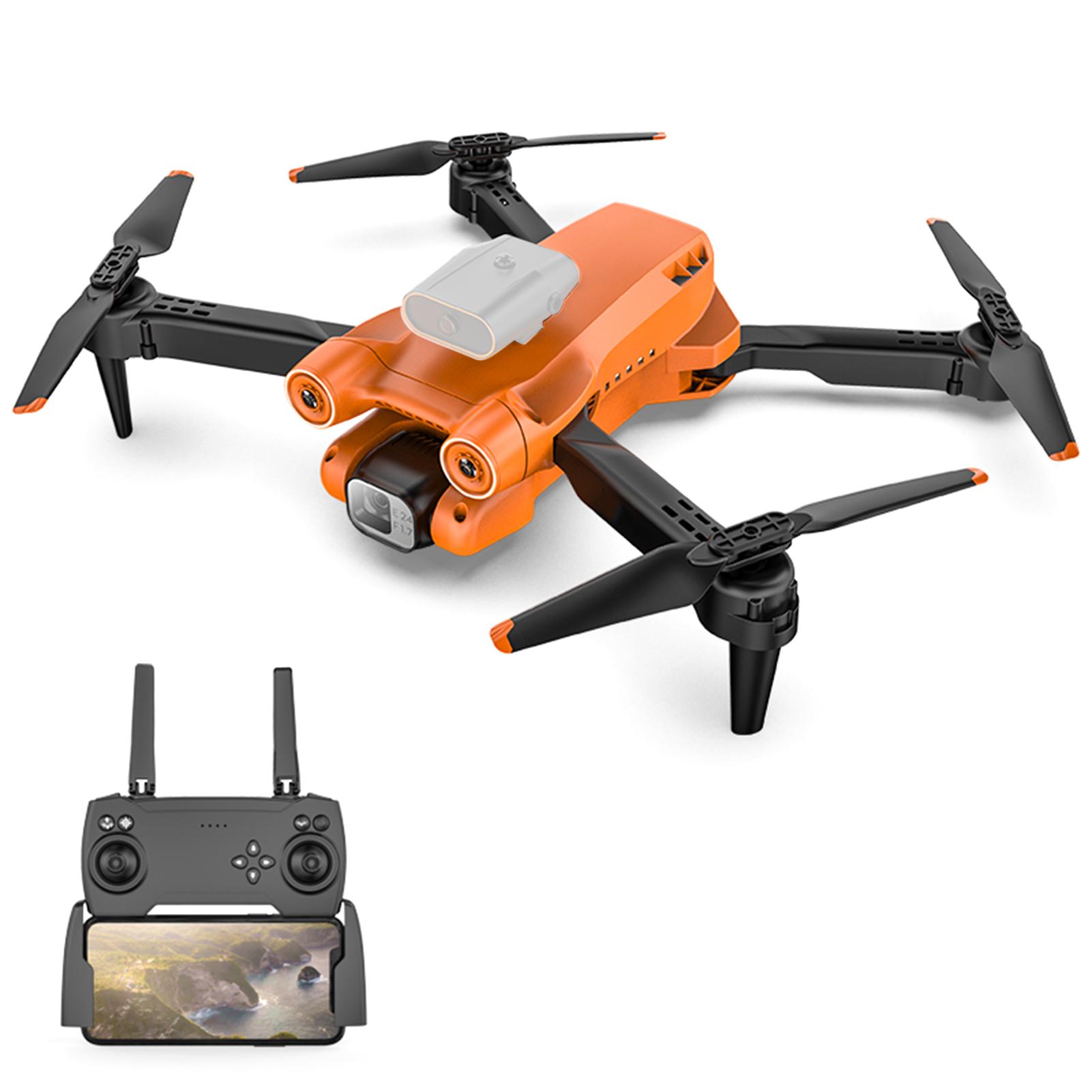 RC Drohne mit Kamera 4K Dual Kamera RC Quadcopter ESC mit Funktion Optical Flow Hindernisvermeidung 4k camera-1 battery orange