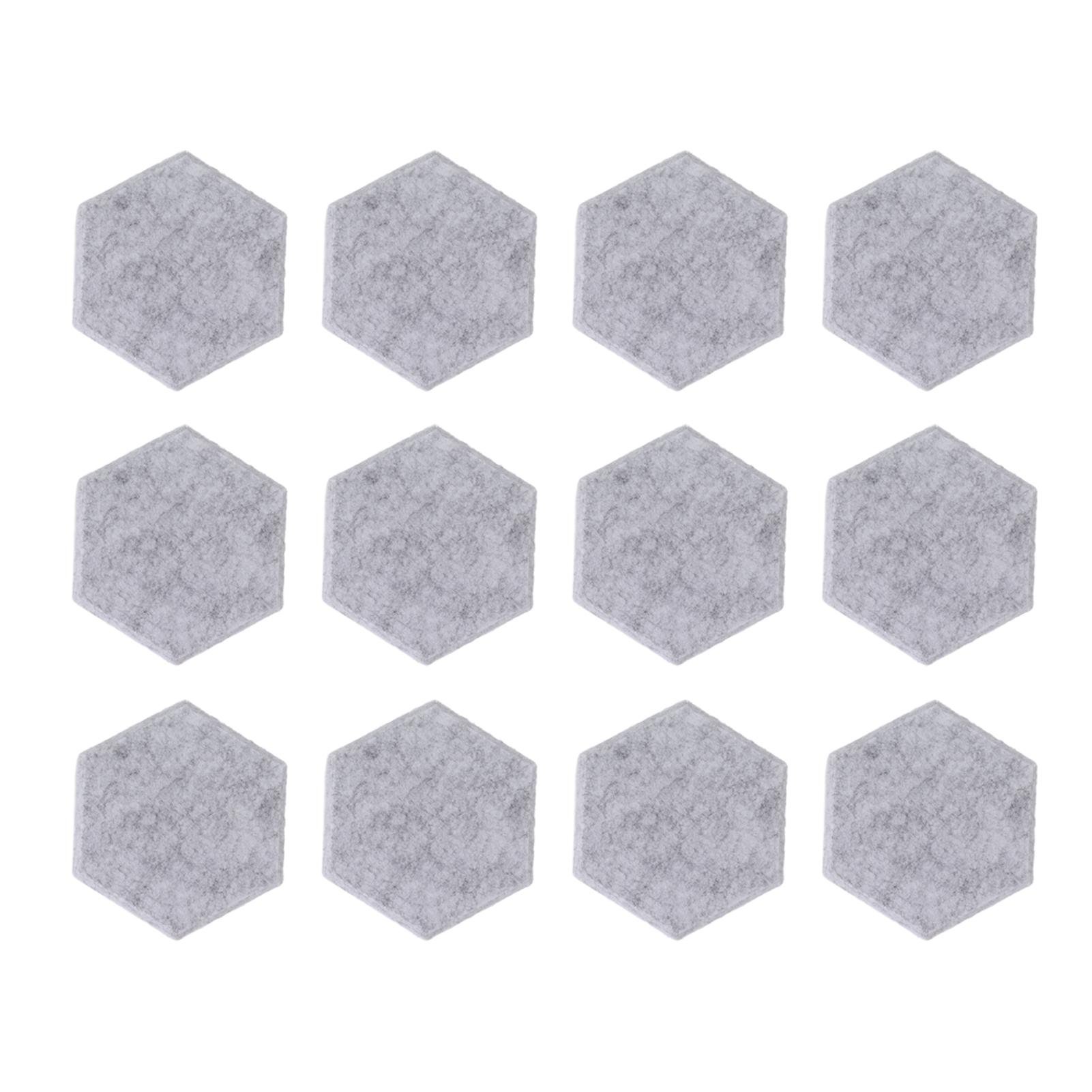 12PCS Hexagon Akustische Panels Hohe Dichte Sound Absorbieren Panels Sound Proof Abgeschrägte Kante Wand hellgrau