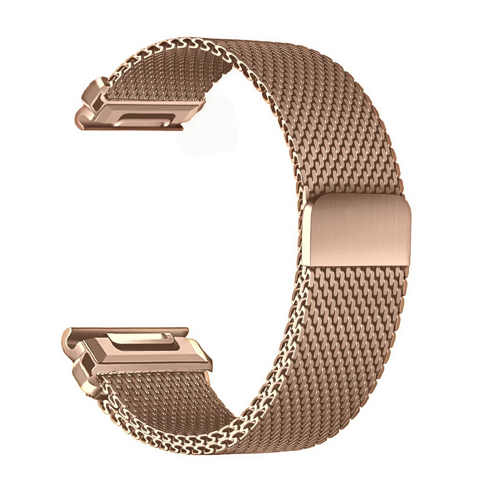 Mailänder Schlaufe Armband Für Garmin Fenix 8 7 Pro 7S 6X 6 5Plus Venu 3 Tactix 7 Armband correa Fenix 8 7X 26mm 22mm Quick Fit Armband QuickFit 22mm rose gold