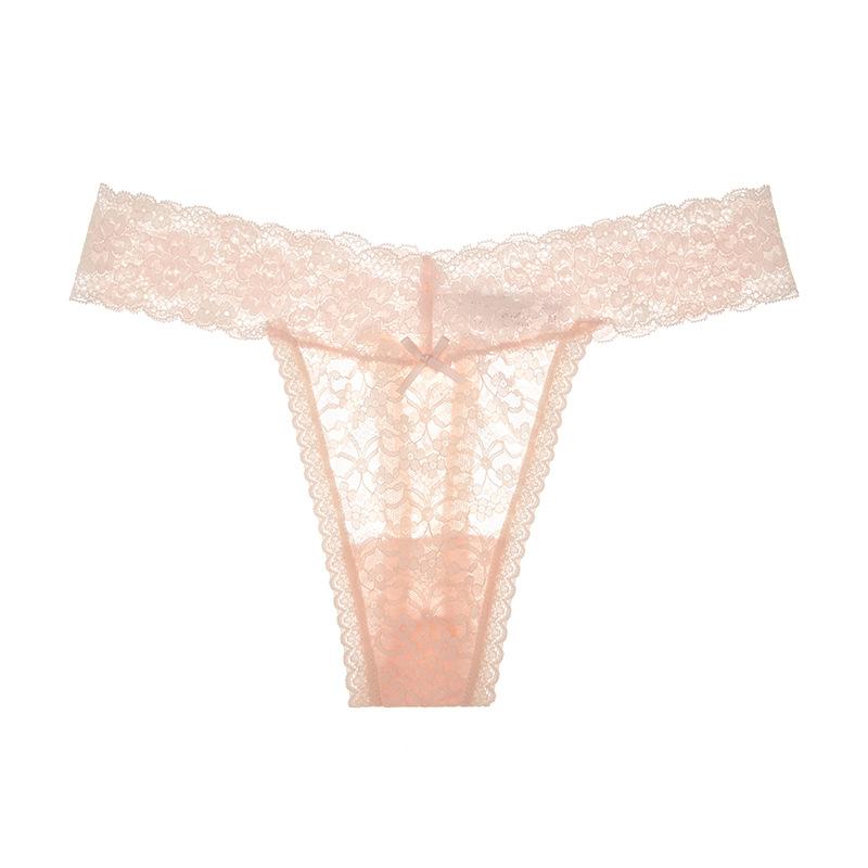 Damen Sexy Dessous G String Spitze Unterhose Frauen Tanga Sheer Höschen Japanischen Stil Einfarbig Slip XL rosa
