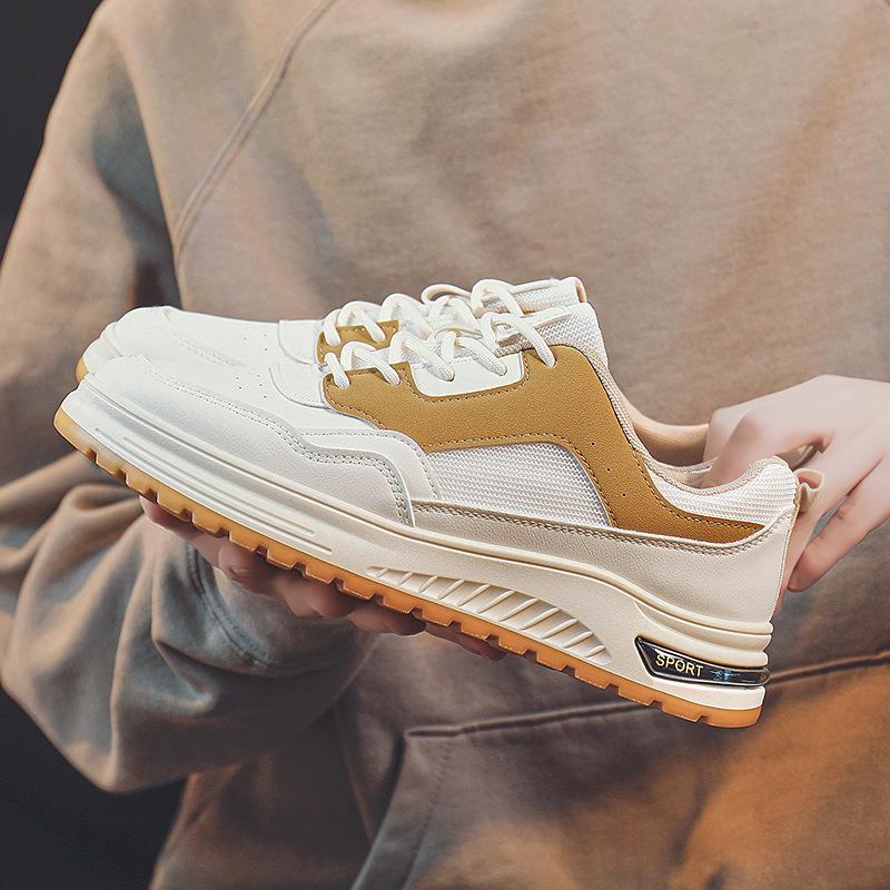 Frühling Neue Herren Sport Freizeitschuhe Trendige Low-Top Schuhe Leder Weiße Schuhe Herren Board Schuhe 44