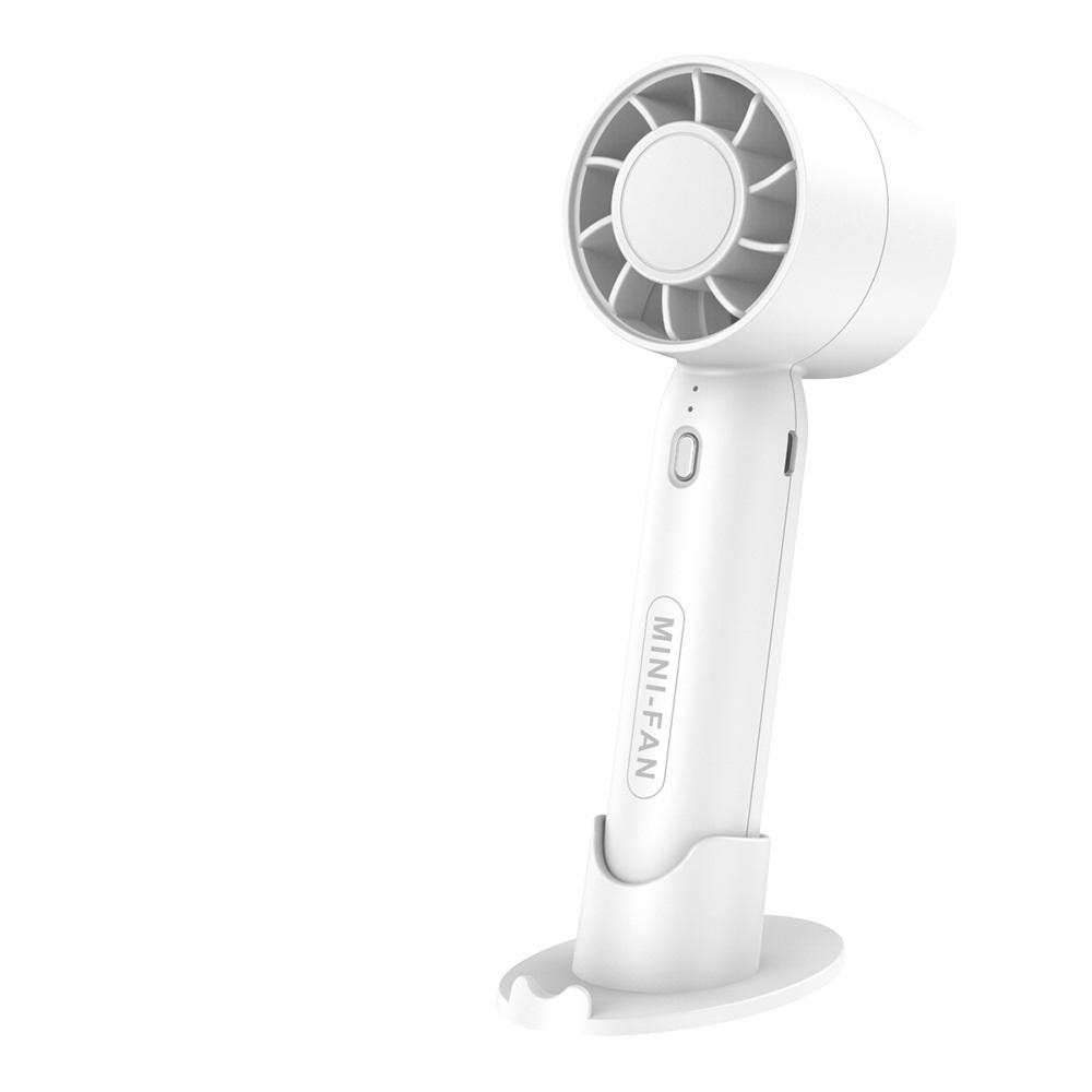 Kleiner wiederaufladbarer USB-Ventilator, Mini-Handkühler, Lade-Desktop, Büro, Outdoor, Schlafsaal, Haushalt, Studenten, Rosa, tragbarer Ventilator weiß