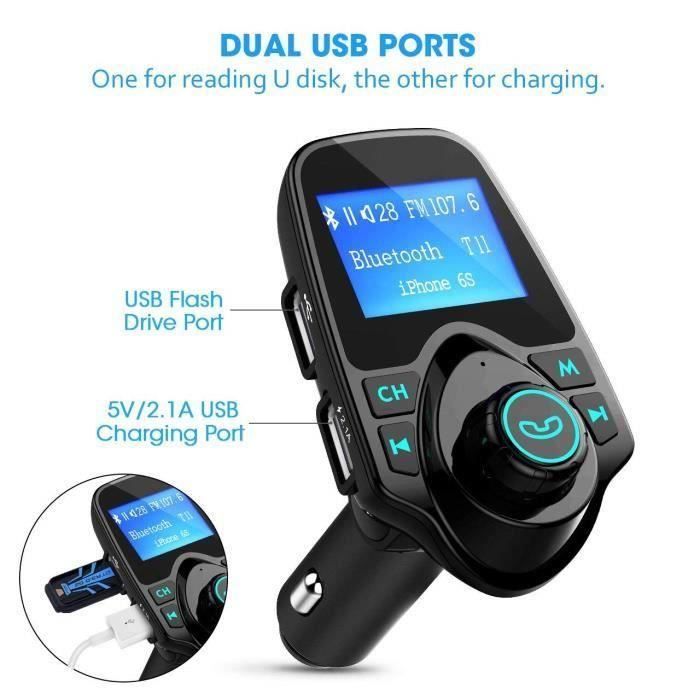 Auto Bluetooth MP3-Player FM-Transmitter Freisprechanruf, Doppelte USB-Ladung, Micro SD-TF-AX1