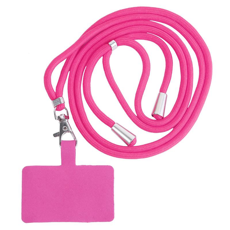 Verstellbares Handy-Lanyard Nylon Einfarbig Handy-Hängeseil Crossbody Halsseil Telefon Anti-Verlust-Umhängeband rose gold