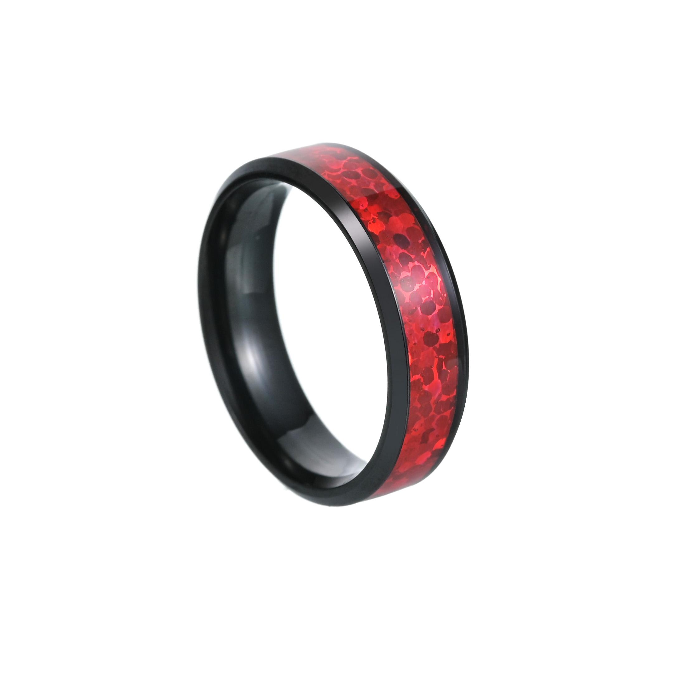 4/6/8mm Ringe für Männer Frauen Edelstahlring Blaue Feueropal-Einlage Luxuriöser Ehering Verlobungsringe Schmuck 11
