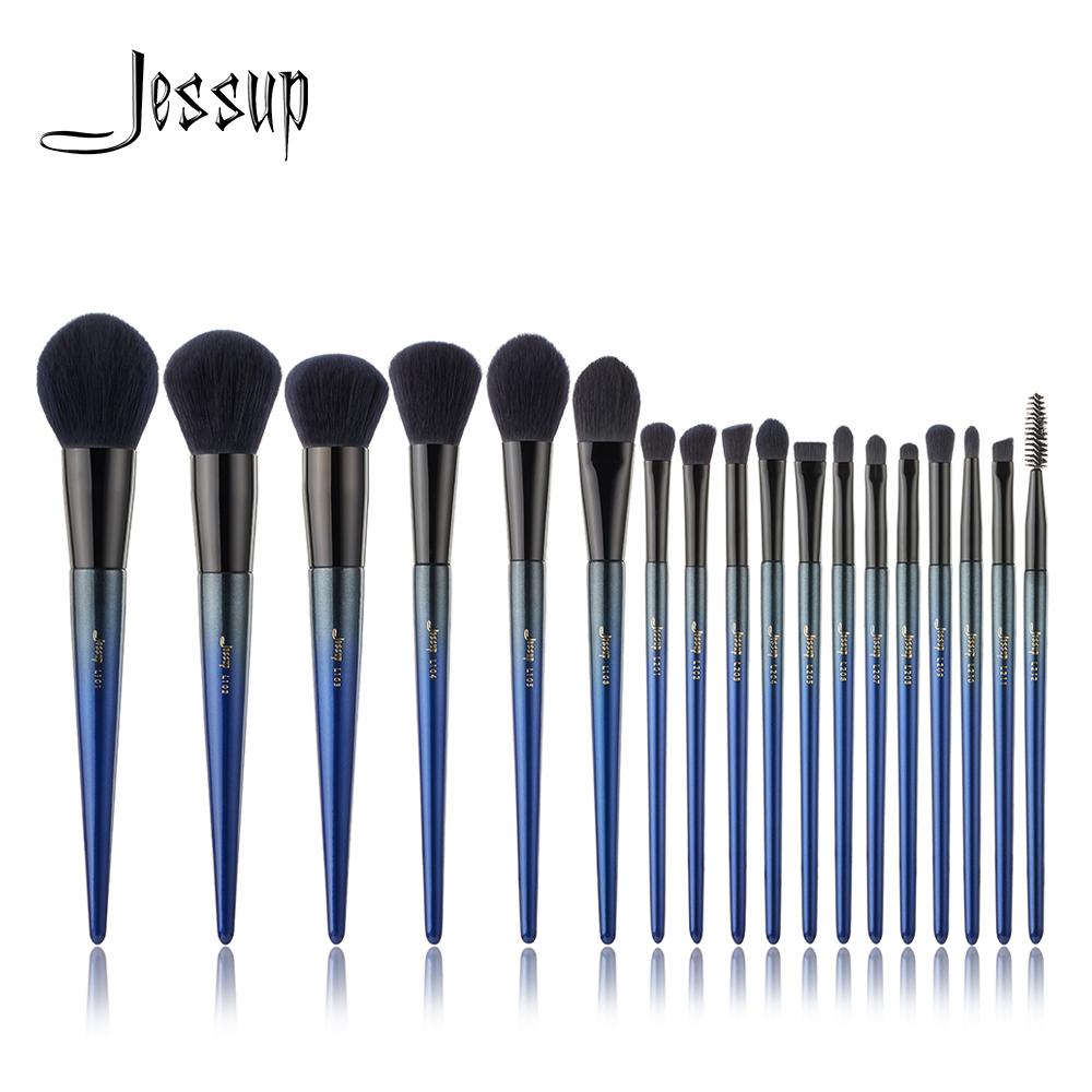 Jessup Make-up Pinsel 18pcs Royal Blue Make up Pinsel Set Powder Foundation Contour Pencil Lidschatten Pinsel königsblau