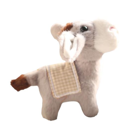 Mini-Cartoon-Esel-Plüsch-Anhänger, PP-Baumwolle, Stofftier, Puppe, Plüschtier, weich, niedlich, Esel-Puppe, Plüschtier, hängende Verzierung, Plüsch-Schlüsselanhänger, Rucksack grau