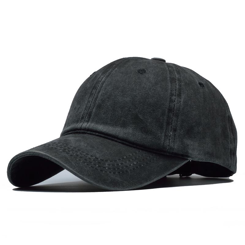 [NORTHWOOD]Unisex Solid Washed Baseball Cap Hip Hop Snapback Caps Dad Hat Trucker Caps 55-60cm schwarz