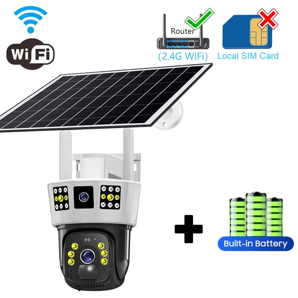 6K 12MP HD Solar Kamera 4G SIM Karte Wifi Outdoor IP Drahtlose Sicherheit CCTV Überwachung PTZ Nachtsicht PIR Personenerkennung Cam WiFi Cam