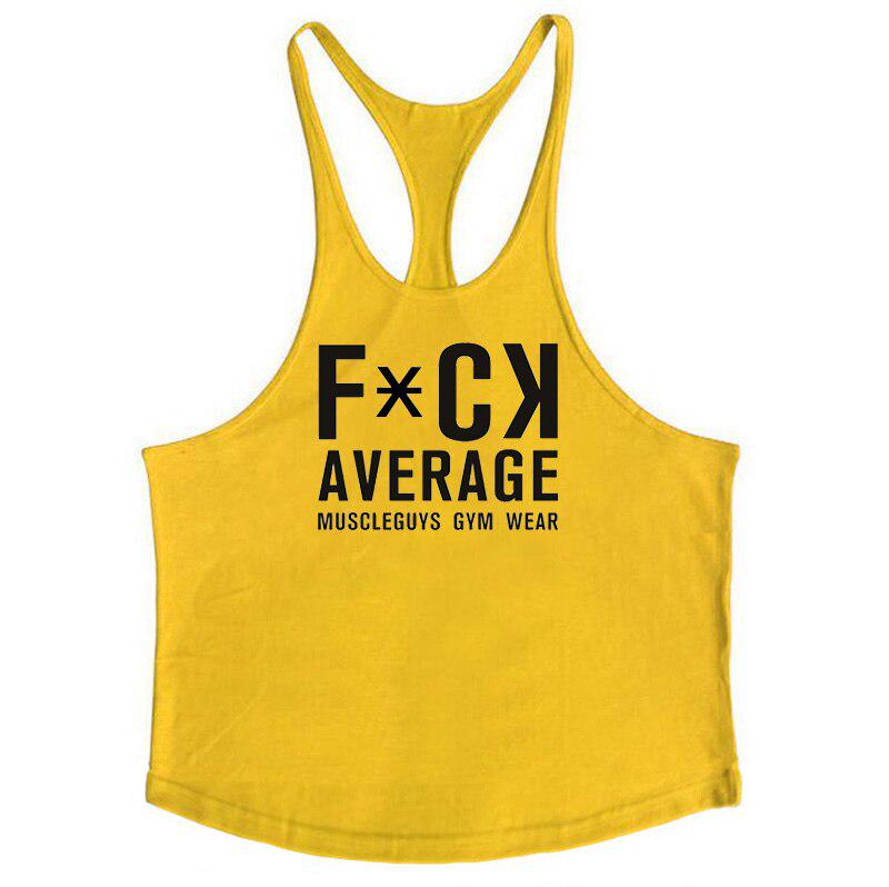 Trend Strand- und Surfweste Bequemes Sporttraining Fitness Loses Tanktop Herren Muscle Bodybuilding Stringer Singlet XXL gelb