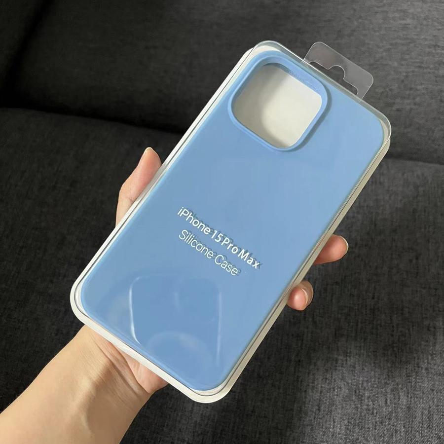 Ins Chic Flüssigsilikon Vollständig abgedeckte weiche Gel-Gummi-Telefonhülle Schutzhülle für iPhone 16 15 14 Pro Max 14Plus 15Plus XR XS Max 11 12 13 Pro Max iPhone 16 Pro Max blau