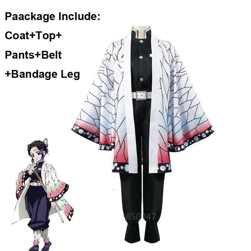 SCIONE Anime Dämon Slayer Shinobu Cosplay Kostüm Frauen Kimono Halloween Karneval Party kostüm Perücke L