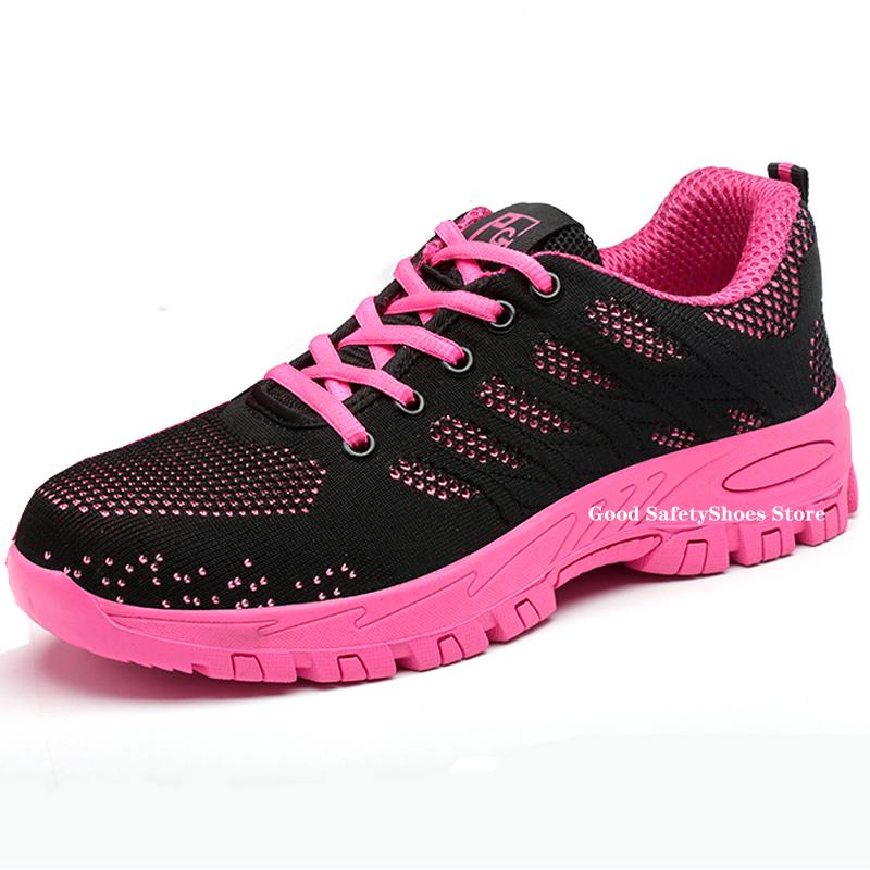 Atmungsaktiv Arbeit Turnschuhe Frauen Sicherheits Schuhe Männer Leichte Anti-Smash Arbeit Schuhe Stiefel Frauen Schutzhülle Stahl Kappe Schuhe Weibliche 38