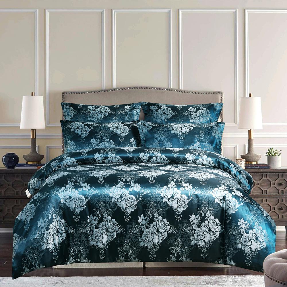 Haushaltsbettwäsche, dreiteilig, Jacquard-Bettbezug, Luxusbettwäsche, Einzelbett, Kingsize-Bett, Kingsize-Bett-Set 135*200cm 2pcs