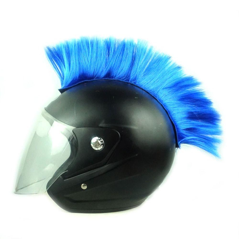 Punk Irokesenhelm Perücke Schneidbare Helmdekoration Haare DIY Hahnenkamm Helm Perücke Vollgesichts Offroad F