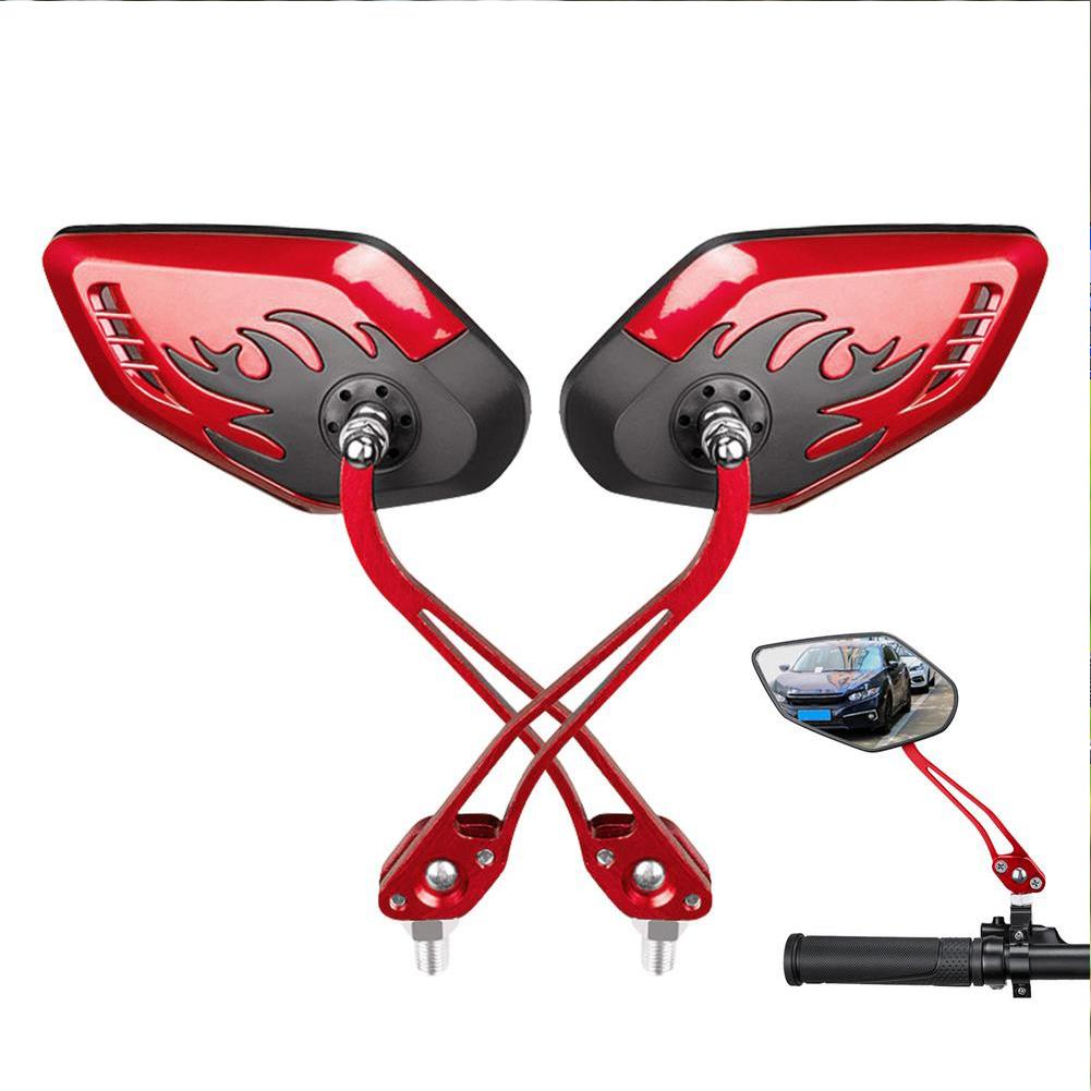 Fahrradlenker Rückspiegel Verstellbar Drehbar Rückfahrspiegel Elektrofahrrad Roller Zubehör red #1