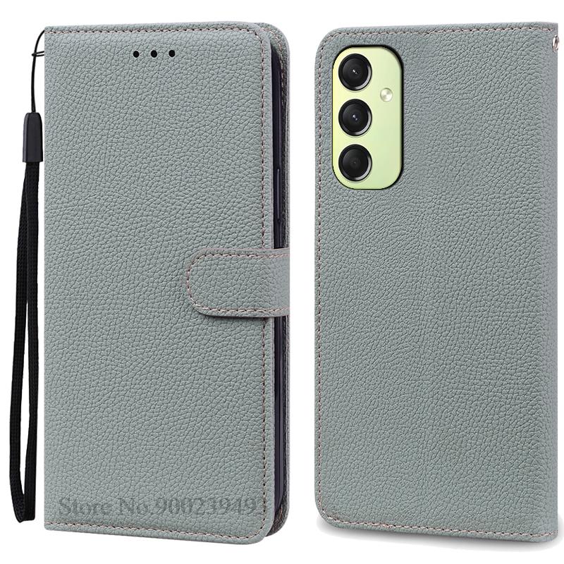 A16 Hülle für Samsung Galaxy A16 Hülle Brieftasche Flip Lederhülle für Samsung Galaxy A16 5G Hülle Silikon Buchhülle Coque Fundas Samsung A16 4G 5G graue