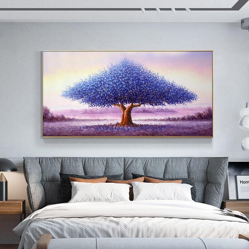 Baum des Lebens Gustav Klimt Landschaft Blumen Wand Leinwand Gemälde skandinavisches Poster Druck Bild für Wohnzimmer Home Decor 60x120cm No frame weiß/rot