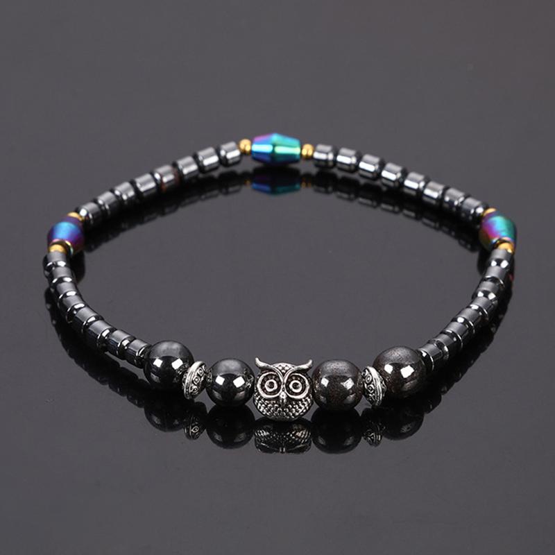 Magnet-Fußkettchen zum Abnehmen für Damen und Herren, Eulen-Tiere, Stein, magnetische Therapie-Armbänder, Fußkettchen, Schmerzlinderung, Abnehmen, Gesundheitsschmuck