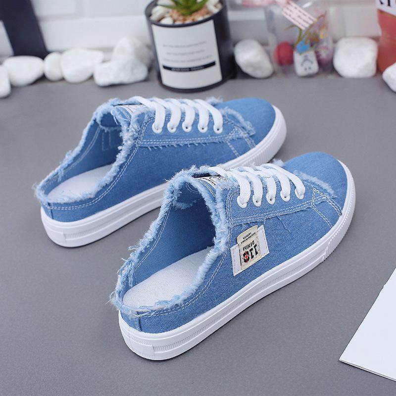 Canvas Schuhe Neue Damen Frühling Kleine Weiße Schuhe Flache Sohle Board Schuhe Bequeme Schuhe 39 blau