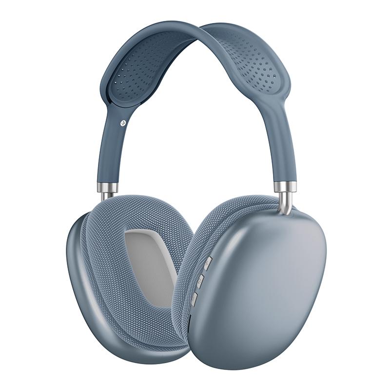 P9 Pro Max Kopfmontierte Bluetooth-Ohrhörer Geräuschunterdrückung Kabellos Stereo-Sound Ohrhörer Sport Gaming Bluetooth-Kopfhörer blau
