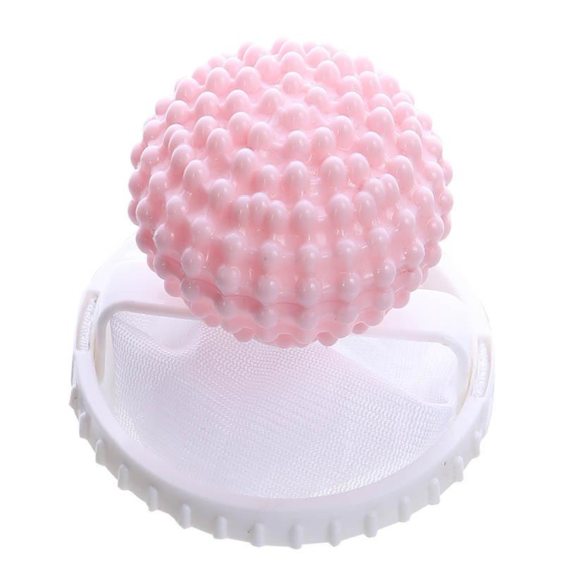 Tierhaarentferner, Waschmaschine, schwimmender Flusenfilterbeutel, wiederverwendbarer Wäscheball, Kleidung, Haarreinigungswerkzeuge, Haarfänger 1PC rosa