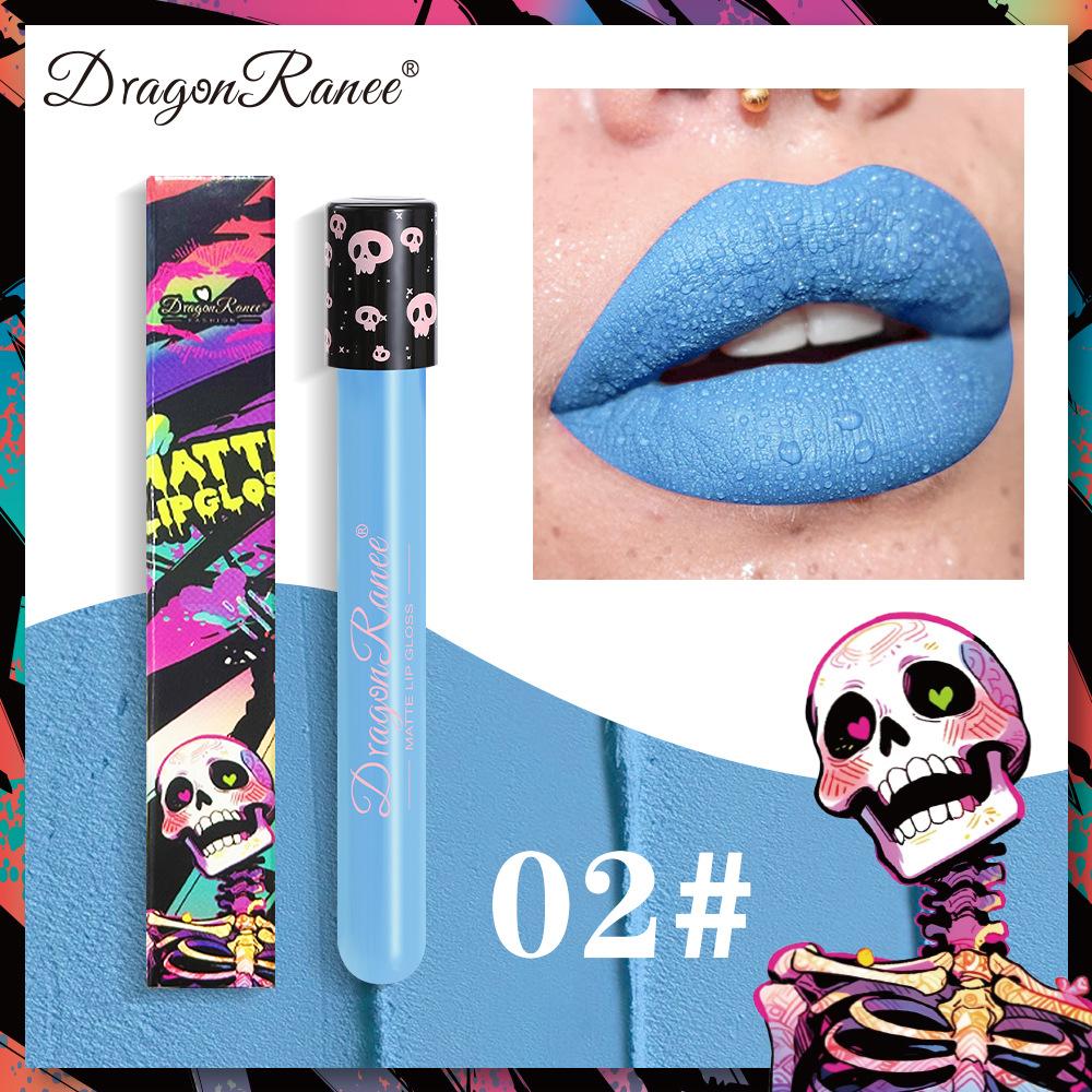 Multicolor Totenkopf Halloween Kreatives Make-up Retro Lipgloss Nude Matt Gold Silber Lippenstift Wasserdicht Bühnen Make-up