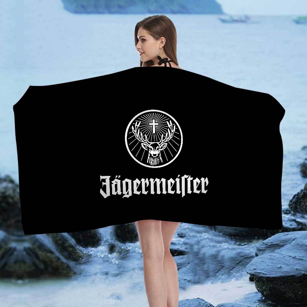 Jägermeister Logo Badetuch Mikrofaser Weich Wasserabsorbierend Atmungsaktiv Für Mädchen Kinder Dekorativ Cartoon Strandtuch W65*H115(CM)