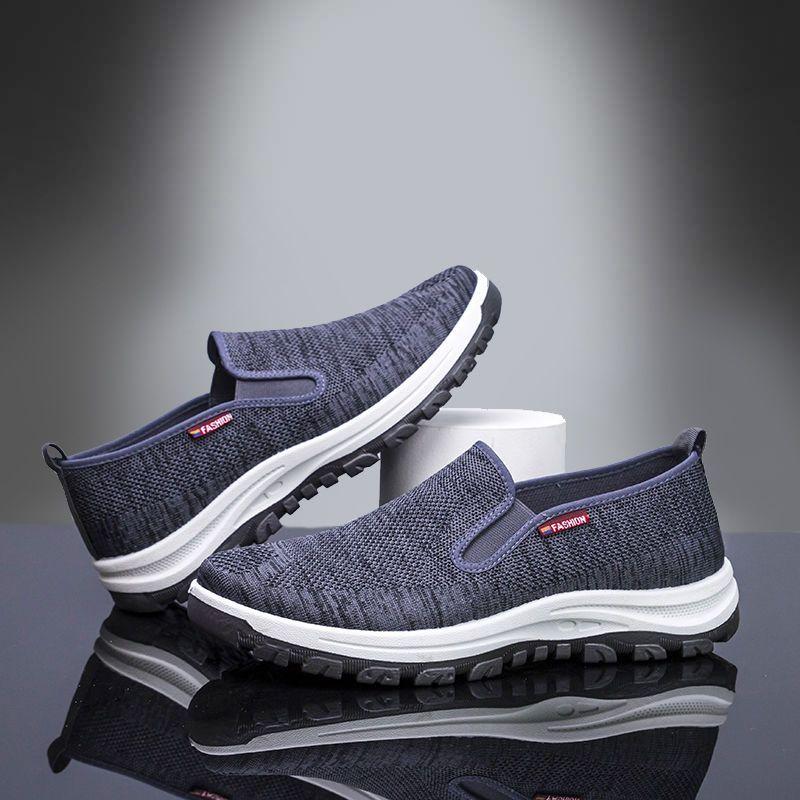 Herren Sneaker Laufschuhe Sportschuhe Klassische Mesh Atmungsaktive Freizeitschuhe Herrenmode Mokassins Leichte Sneaker 44 grau