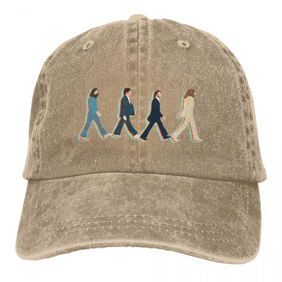 Retro The Beatle Walking Road Baseball Cap Unisex Style Distressed Denim Snapback Cap Outdoor Sommer Unstrukturierte weiche Hüte Cap One Size