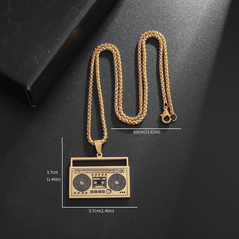 Europäischer und Amerikanischer Schmuck Titanstahl Radio Anhänger Personalisiert Punk Retro Trendy Männlich Recorder Edelstahl Anhänger
