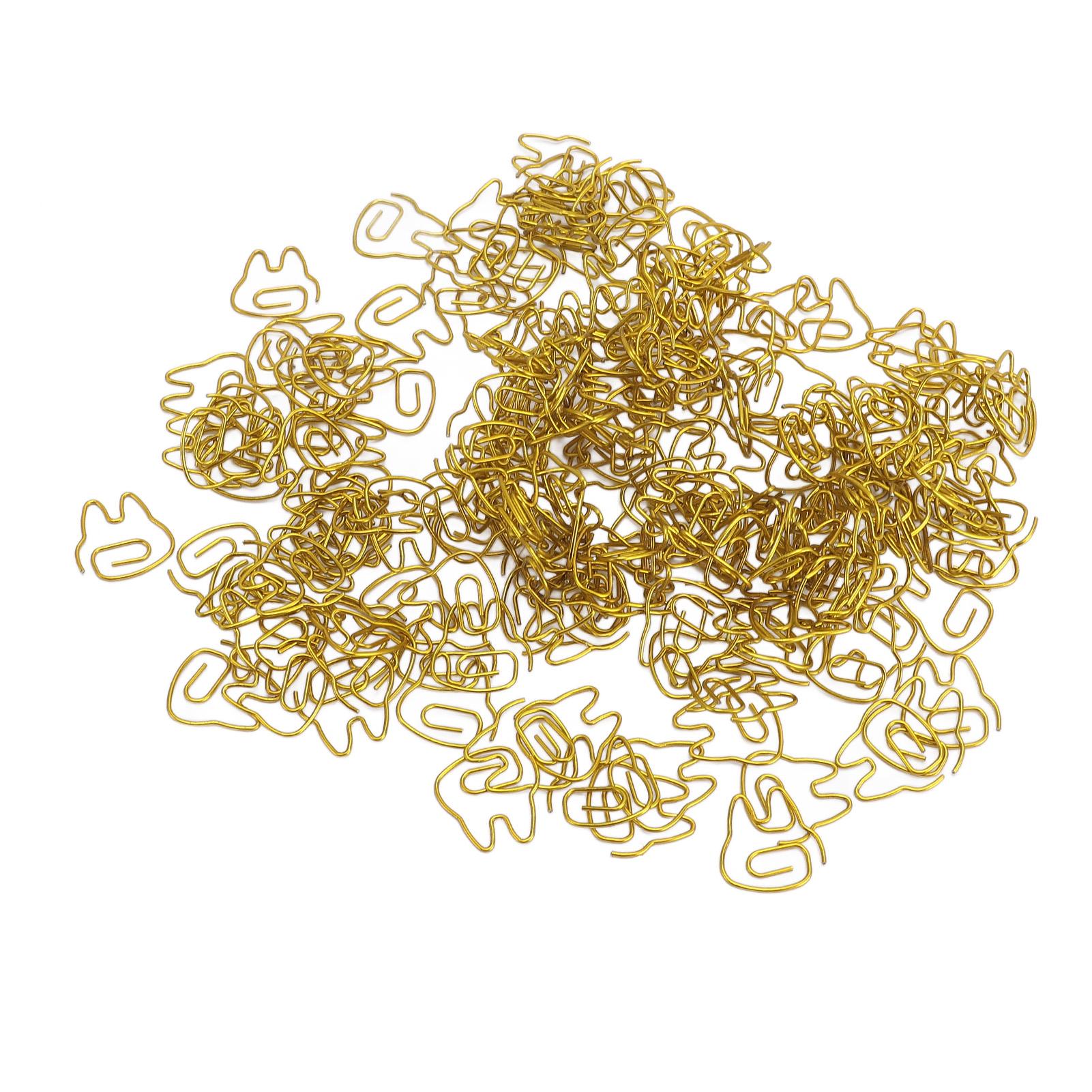 200 Stück Katzen-Büroklammern Gold Eisen Galvanisiert Niedliche Tierförmige Büroklammern für Zuhause Schule