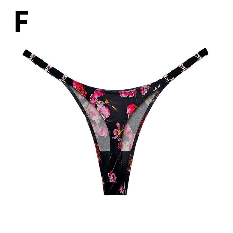 Damen Fitness Unterwäsche Tanga Höschen Low-Waist Nahtlose Tanga Höschen G String Sport S geblümt