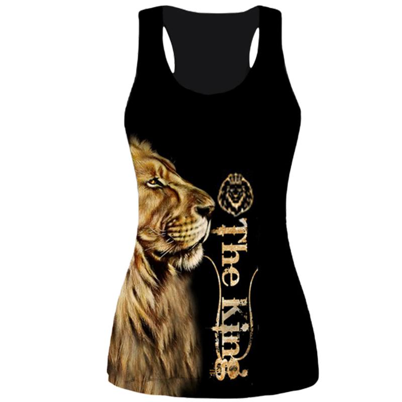 3D-Druck-Tiger-Tanktops für Damen, Workout, Yoga, Fitnessstudio, bedruckte Sommer-Sport-Shirts, Übergrößen-Westen für Damen 2XL schwarz