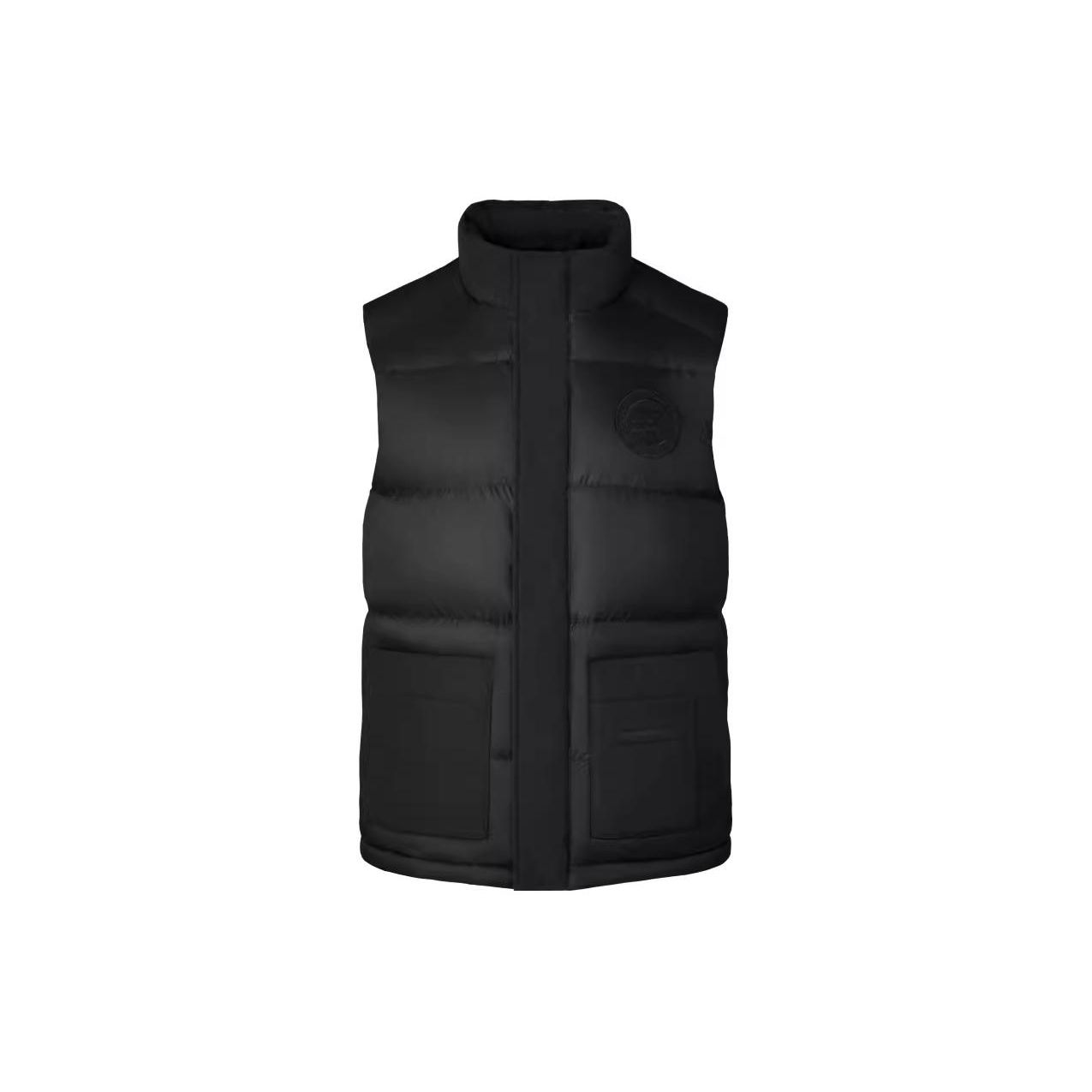 Canada Goose Freestyle Serie FW23 Black Label Wasserdicht Einfarbig Stehkragen Knöpfe Leicht Rippstrick Enten Daunenweste Unisex Weste 2057MB-61 M black