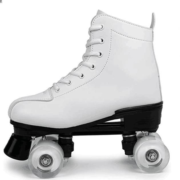 Blinkende Doppelreihen-Rollschuhe für Erwachsene & Kinder: Herren- und Damen-Vierrad-Skates 43