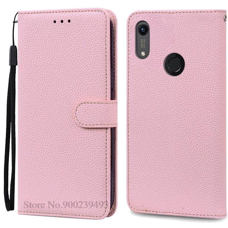Für Huawei Y6 2019 Hülle Leder Flip Wallet Case Für Coque Huawei Y6 Prime 2019 MRD-LX1 Flip Case für Huawei Y6S Hülle Fundas Y6S 2019 2020 rosa