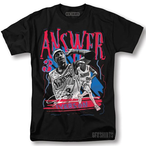 Allen Iverson The ANSWER Shirt, AI3 Allen Iverson T-Shirt Poster Grafik-T-Shirt Unisex T-Shirt XL