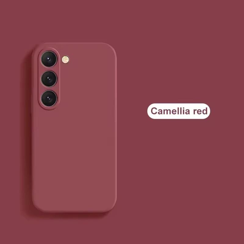 S25 S24Plus Hülle Flüssigsilikon Handyhülle für Samsung Galaxy S23 S 23 S22 Ultra S24 FE S25 + Plus Soft Cover Samsung S23 leichten wein rot