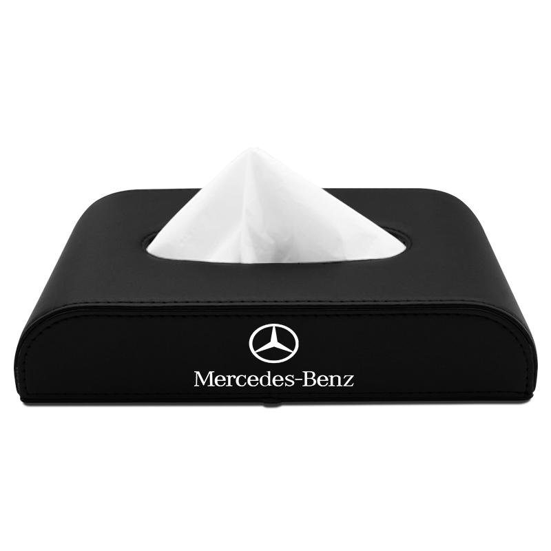 Auto Taschentuchbox Halter Armlehnenbox Aufbewahrungskoffer Autozubehör Für Mercedes Benz W205 W177 W212 W213 W221 W220 W176 ML G63 E63 GT AMG benz schwarz