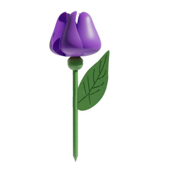 Tulpe Windspiel Gartendeko Windmühle Blume Outdoor Windrad Tulpe mit Erdspieß für Hof Garten Blumenbeete Fensterkästen violett