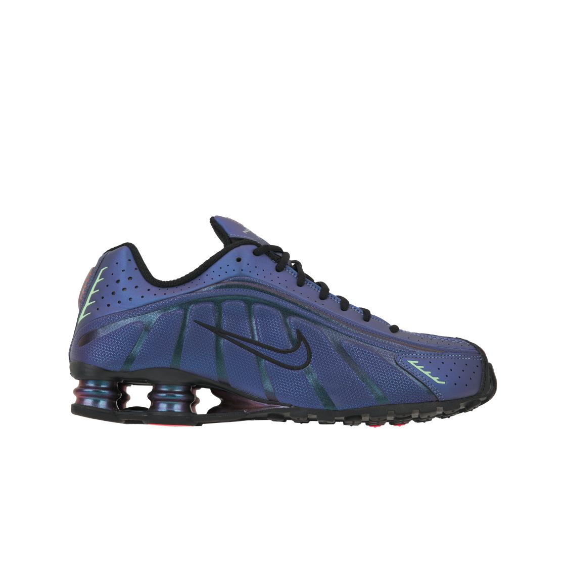 Nike Shox R4 Irisierend Herren Sneaker Blau Schwarz Hot-Punch HQ3446-001 42.5