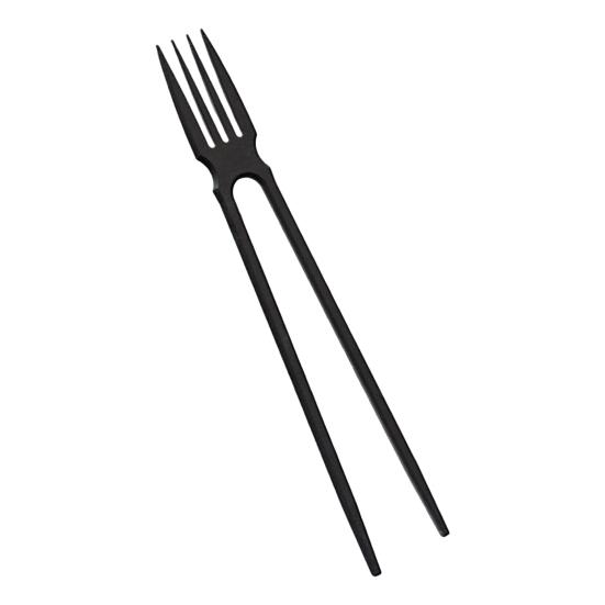2-in-1 Gabel-Essstäbchen-Kombination Wiederverwendbares Esswerkzeug für Sushi Nudeln Leichtes Tragbares Utensil Vielseitige Asiatische Küche Stäbchen 1pc schwarz